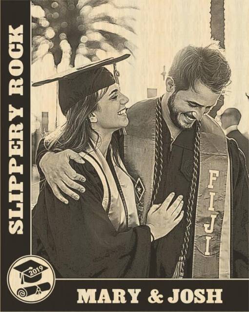 Graduation Cap & Diploma Design Laser Engraved Photo Plaque 1