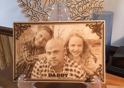 Laser Engraved Photos in Wood 1