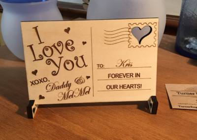 Valentines Day Wooden Postcard